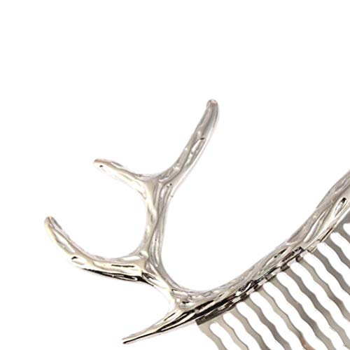 Lurrose 2Pcs Reindeer Antlers Side Combs Christmas Hair Comb Small Antler Comb Alloy Hair Brooch For Woman Girls #TOP5