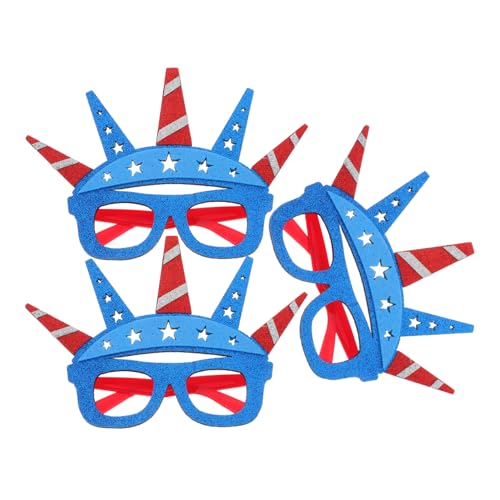 SOLUSTRE July 4th Independence Day Glasses 3pcs Statue of Fun Photo Booth Props for Parties Events