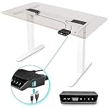 Duronic TM61 WE Tischgestell | Höhenverstellbarer Schreibtisch bis 120 cm | elektrisches Tischbein mit 2 Motoren | Bedienteil mit 3 Speicherplätzen | Sitz-Steh-Schreibtisch für Home-Office und Büro