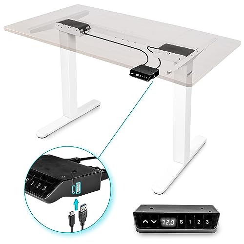 Duronic TM61 WE Schreibtisch | Höhenverstellbares Tischgestell bis 120 cm | elektrisches Tischbein mit 2 Motoren | Bedienteil mit 3 Speicherplätzen | Sitz-Steh-Schreibtisch für Home-Office und Büro