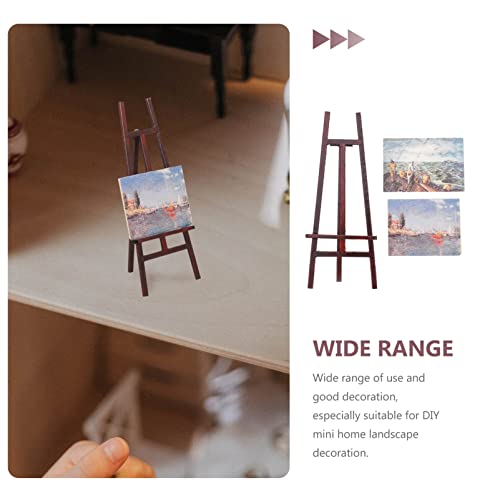 TOYANDONA Dollhouse Mini Cavalete de Madeira Pintura a Óleo Set 1: 12 Acessórios de Bonecas Em Minia