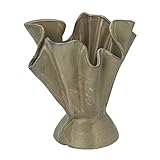 Bloomingville Stoneware Ruffled Vase, Sage