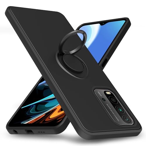 Xiaomi Redmi 9T/Redmi Note9 4G �P�[�X TPU �ϏՌ� �����O �V���R���P�[�X ���^ �\�t�g �S�ʕی�J�o�[ �w��h�~ �����O�t�� �X�^���h�@�\ �ԍڃz���_�[�Ή� 360°��] �����Y�ی� �X�g���b�v�z�[���t�� �X���� �y�� 