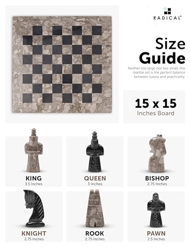 Radicaln Marble Chess Set 15" Juego de Ajedrez miniatura 5