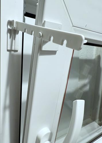 ps QUICKFIX Kipp-Regler-Set für Fenster zum Kleben - 1 Stück (weiß) - 14 cm Länge - Feststeller für Dreh/Kipp-Fenster - Kippschutz (1)