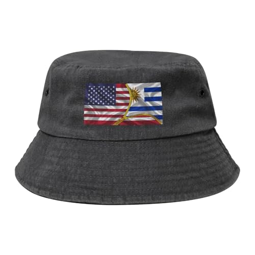 Qauirfe Uruguay Flag Zipper America Flag Fashion Cowboy Denim Fisherman Hat Outdoor Fishing Cap Sun
