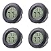 Veanic 4-pack Mini Hygrometer Thermometer Fahrenheit or Celsius Meter Digital LCD Monitor Indoor Room Round Humidity Temperature Gauge for Humidors Home Humidifiers Car Greenhouse Babyroom