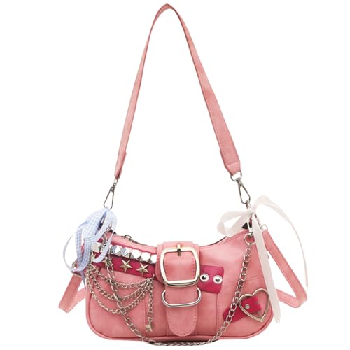 Y2K Shoulder Bag for Women, Star Embroidery Hobo Purse with