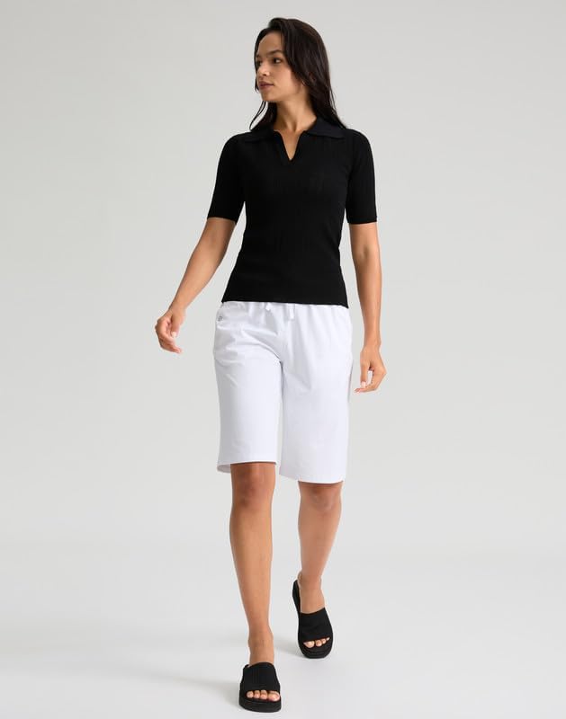 G Gradual Women's Bermuda Shorts 11" Knee Length Long Comfy Drawstring Walking Shorts for Women with Deep Pockets - Image 6