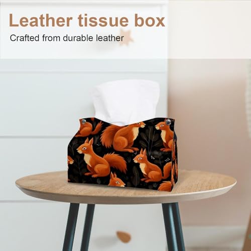 Boîte à mouchoirs en cuir design écureuil mignon et distributeur chic