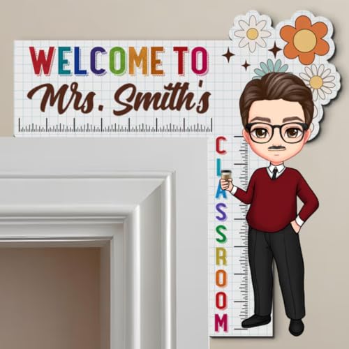 Customizable Back to School Teacher Welcome Sign - Personalized Wooden Door Corner Decoration for Classrooms - Image 2