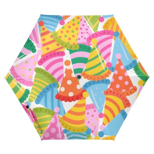 EtherSpher Colorful Cartoon Birthday Hat automatic umbrella 39 Inch Wind Resistant auto open close Golf Umbrella for in the beach Outdoor Defence Accessories paraguas para lluvia y viento