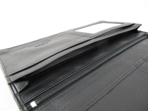 Genuine Polished Stingray Skin Checkbook Wallet Clutch Purse Black4