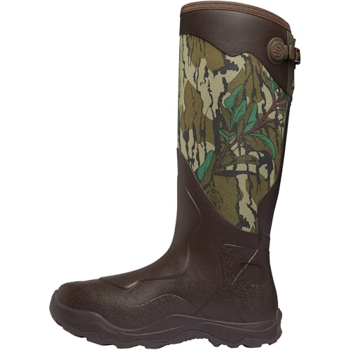LaCrosse Men’s Alpha Agility 17” Waterproof Hunting Boots with Traction Agility Outsole, Premium Natural Rubber Construction, and EVA Footbed, Mossy Oak Green Leaf - New - 152
