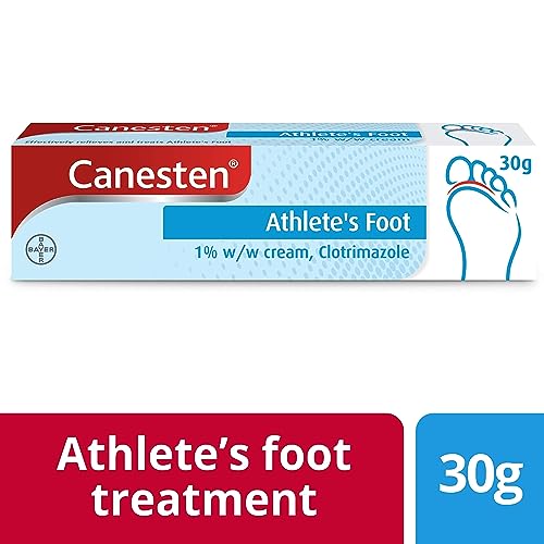 Canesten Athlete’s Foot 1% w/w Cream | Effective Athlete’s Foot Treatment | Soothes Itching | Destroys Athlete’s Foot Fungi | Antifungal Cream | Big pack |30 g (Pack of 1)