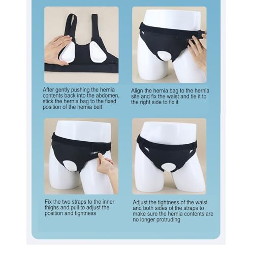 Faja para Hernia Hombre Lado Izquierdo o Derecho Ajustable Negra Talla S miniatura 5