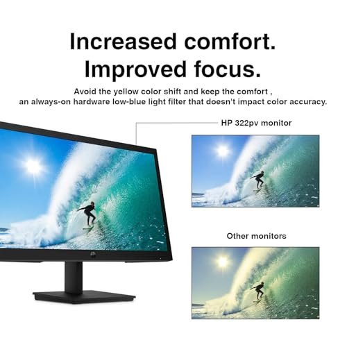 Image of HP 22 inch Series 3 Pro 322pv FHD VA Monitor with 5 ms Response Time, Anti-Glare, Flicker Free, VESA Mount (100x100mm), HDMI, VGA with DKZ Hub, Black (9U5A2AA#ABA) & ErgoFlexy Dual Monitor Mount (2 Pack)