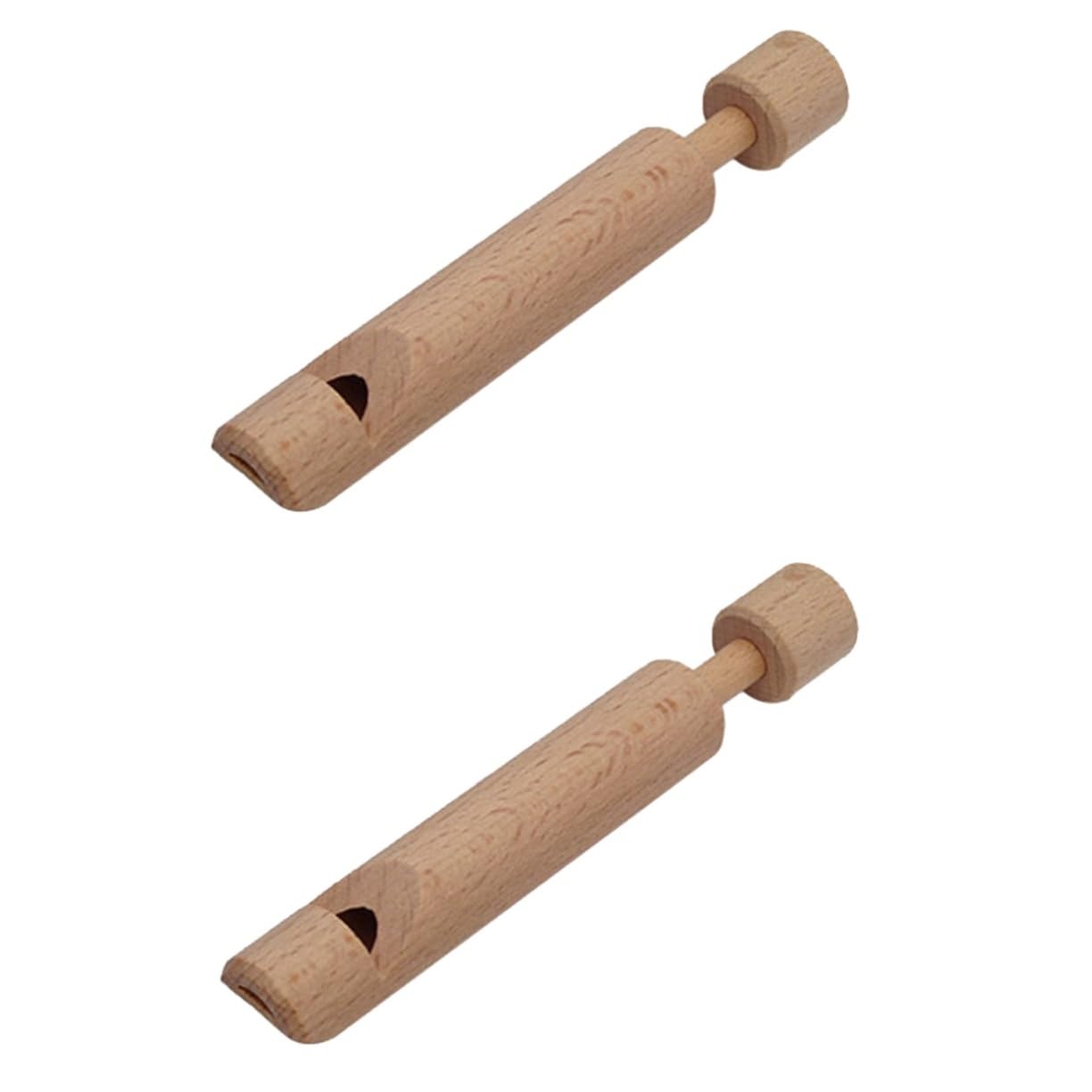 Toyvian 2pcs Children's Drawing Piccolo Children’s Toys Flute Childrens Toys Musical Instruments Wood Slide Whistle Slide Whistle for Kids Music Plaything Wooden Ornaments