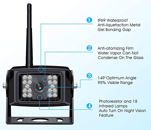 Image of Wireless Single Rear View Camera Only for ZEROXCLUB W01 and WX02 System (HD★ Ver.)