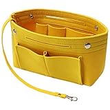 Soyizom Filz Handtasche Organizer Bag in Bag,Innentaschen Handtaschenordner Organizer mit Schlüsselkette für Speedy Neverfull,8 Farben (Gelb,Klein)