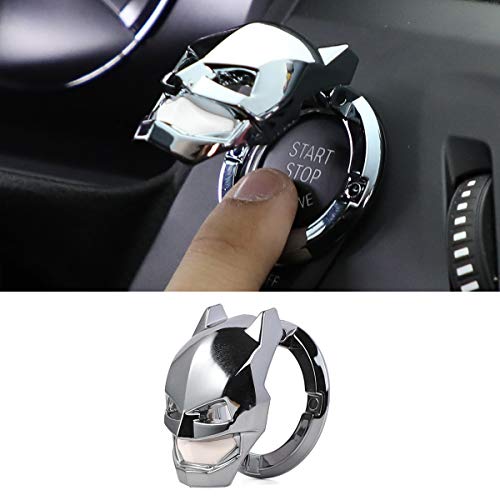 Car Engine Start Button Cover ABS General Motors Ignition Switch Decorative Cover, auto Interior Ignition Accessories Bat car Start Ring, (Electroplated Silver)