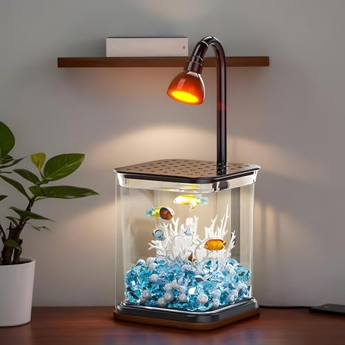 Aquarium Betta sans bruit avec pierres décoratives pour salon et bureau - 7
