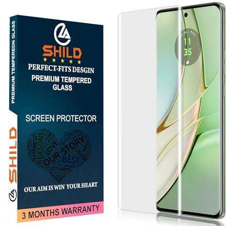 Image of SHILD� - (Pack 1 Curved Perfect - Fits Design Tempered Glass Screen Protector For Motorola Moto Edge 40 | UV Tempered Glass Protector For Moto Edge 40-9H Hardness /HD /Fingerprint Working