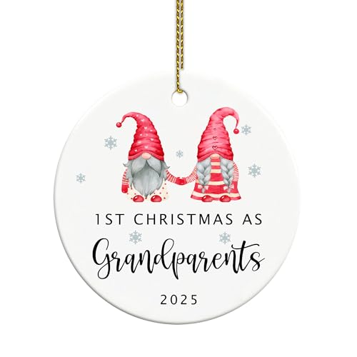 Image of First Christmas as Grandparents 2025, New Grandparents Ornament 2025, First Time Grandma Grandpa Gifts, Ceramic New Christmas Ornament 2025