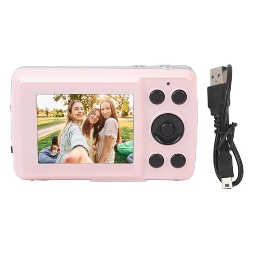 Fotocamera Digitale, Fotocamera Portatile FHD 1080P 16MP con Schermo da 2,4, Zoom Digitale 16X, Stabilizzazione Messa a Fuoco Automatica Videocamera per Vlogging per Bambini