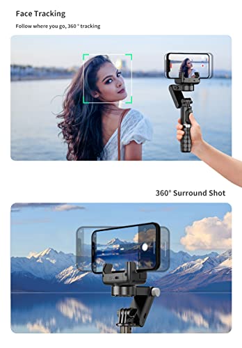 Gimbal Stabilizer for Smartphone,2-Axis Auto Face Tracking Selfie Stick with Tripod with LED Light,360°Rotation with Remote for Android and iPhone,Ideal for Vlogging,YouTube,TikTok Video - Image 3