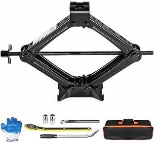 Scissor Jack Lift 2T, Car Jack Kit Tire Jack with Ratchet Wrenches & Telescopic Wrenches, Universal Emergency Kit 4409 lbs, Portable Tire Changing Kit for Vehicle/SUV/MPV