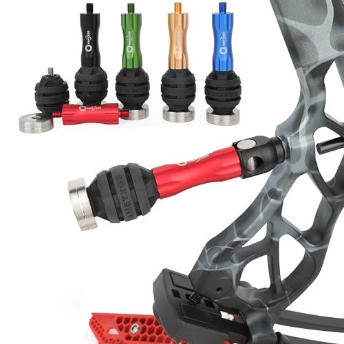 Poearcus Archery Bow Stabilizer Bow Riser Dampers Silencers Shock Absorbers Vibration Damper for Recurve Bow Compound Bow (Black)