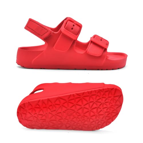 Image of Toddler Unisex Adjustable Buckle Sandals - Comfortable Open Toe Beach & Pool Shoes for Boys & Girls with Back Strap