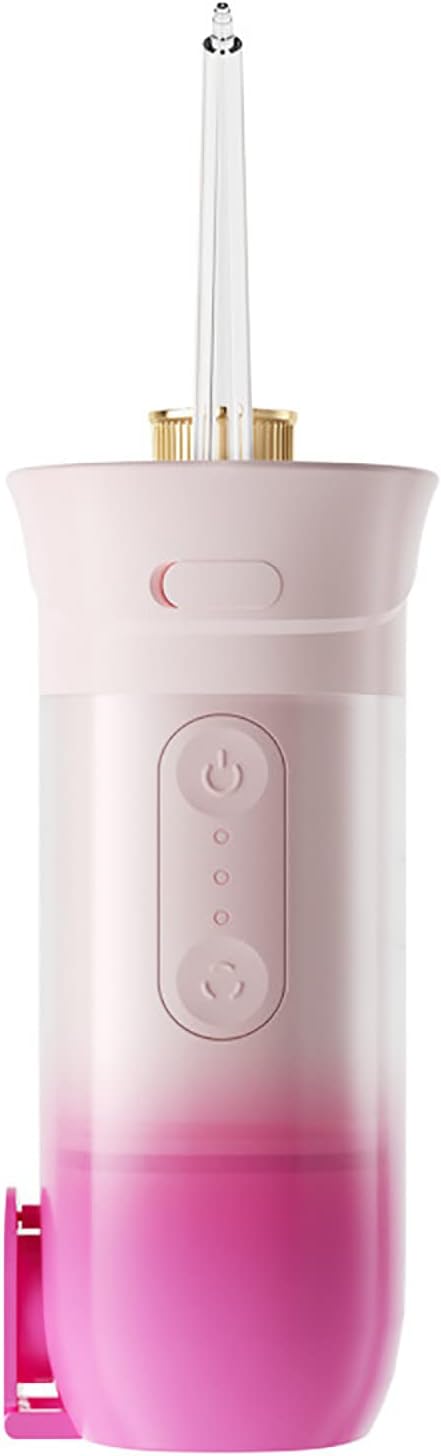CCCYT Limpiador de dientes de hilo dental de agua inalámbrico, hilo dental eléctrico de 3 modos de hilo dental para recoger los dientes, recargable, portátil y IPX7 resistente al agua, color rosa