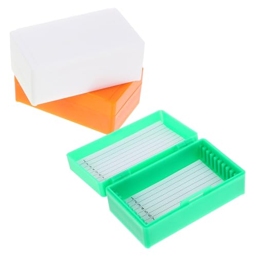 LIGIGWASH 3個 再利用可能な顕微鏡スライド収納ボックス 実験室 学校 病院用スライドホルダー 外部要素から保護し簡単整理可能な収納ケース