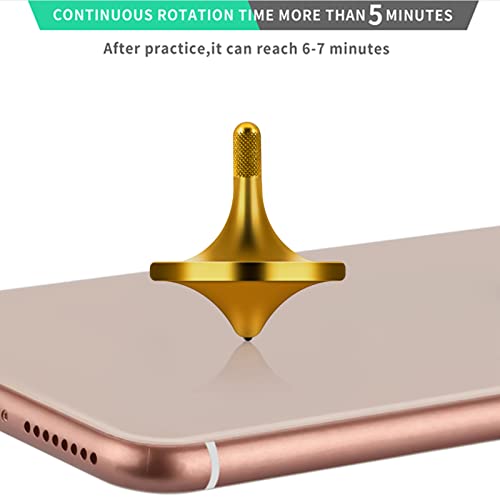 Image of Stainless Steel Spinning Top,Exquisite EDC Fidget Toy (Gold, S)
