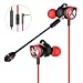 Produktbild In Ear Gaming Headset Langsdom, Gaming Earphones mit abnehmbaren Mikrofon, 3.5mm Noise Cancelling Gaming Headphones für Computer, Laptop, Handy (Rot)