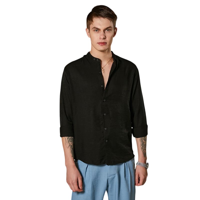 Image of CAHOOT Men's Shirt for Casual Wear | Spread Collar | Long Cuffed Sleeves | Button Closure | Shirt Crafted with Comfort Fit for Everyday Wear