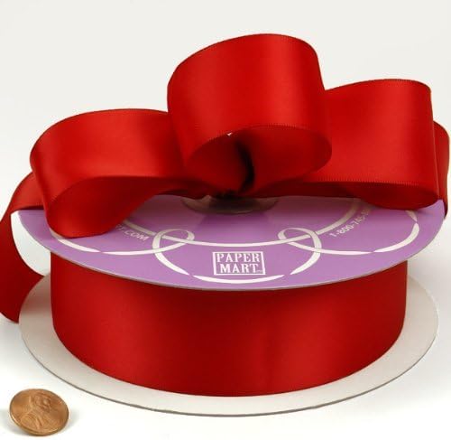 Red Double Face Satin Ribbon, 1-1/2" X 50Yd
