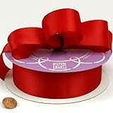 Red Double Face Satin Ribbon, 1-1/2