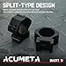 ACUMETA 30mm Scope Rings - Bastion Scope Mount Compatible with 20mm Rails, Dual Screw Clamp,1 Inch Height (Black)