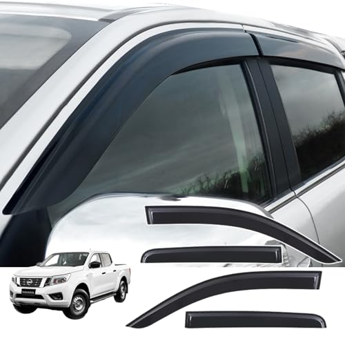 JHCHAN Wind Deflectors for Nissan Navara Accessories 2016-2025, Navara NP300 D23 MK4 Car Window Rain Guard Weather Shied Covers Protector Weathershield (4PCS)
