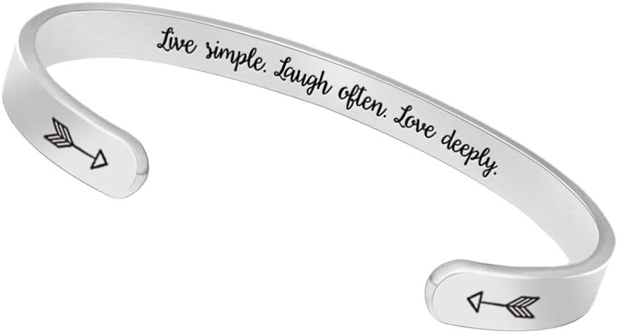 Btysun Bracelets for Women Mothers Day Bracelet Gifts from Daughter Inspirational Gifts for Women Graduation Gifts for Her Motivational Birthday Cuff Bangle Friendship Personalized Mantra Jewelry…