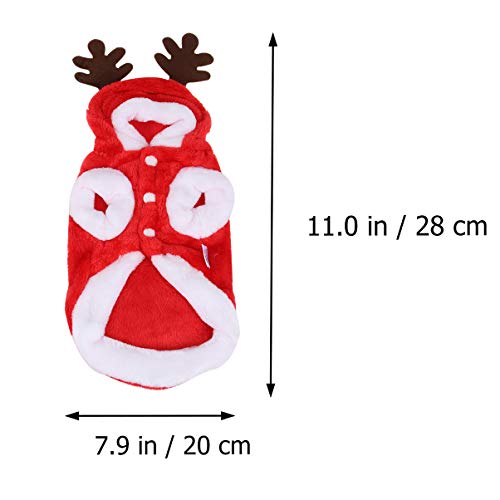 Suéter de cachorro de Natal POPETPOP – Fantasia de cachorro de alce de Natal para cães com capuz de