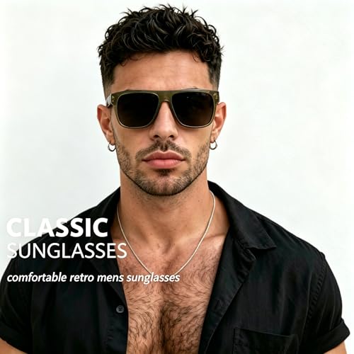 Image of Joopin Polarized Sunglasses Men Women UV400 Protection, Big Chunky Square Sun Glasses, Designer Shades Retro Sunnies Driving