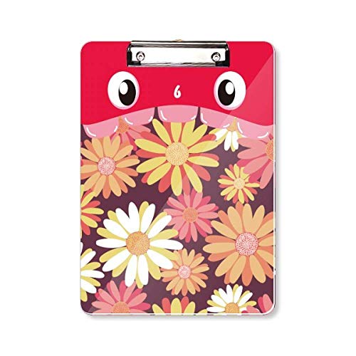 Porte-bloc fleuri avec motif fleur rouge et jaune A4, le support coloré qui égaye vos notes
