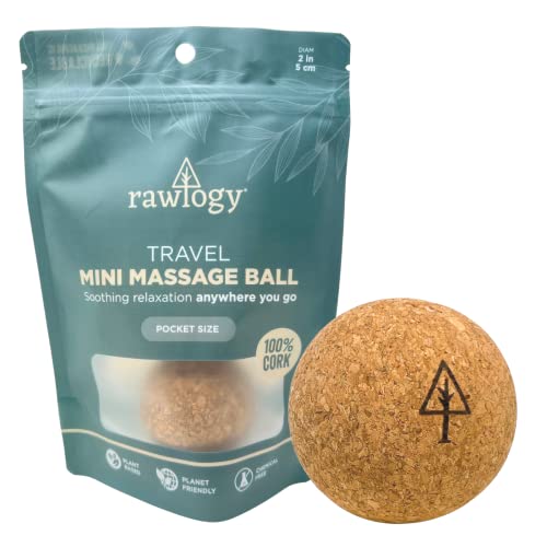 Rawlogy Travel Cork Massage Ball | Lightweight Sustainable Alternative to Lacrosse Ball for Muscle Pain Relief (1.9 Inch (Pack of 1) Sanded Cork)