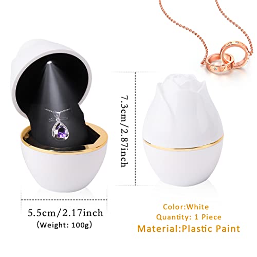 Boîte collier LED pour déclaration d'amour éternelle écrin rose blanche