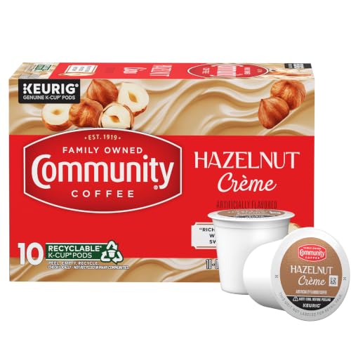 Image of Community Coffee Hazelnut Creme Flavored K-Cups, Medium Roast, 10 Count (Pack of 1)