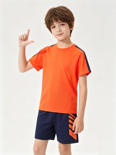 Image of Boys' Active Shorts Set 6 Pieces T-Shirt and Quick Drying Shorts Summer Activewear Sets 4-12Y